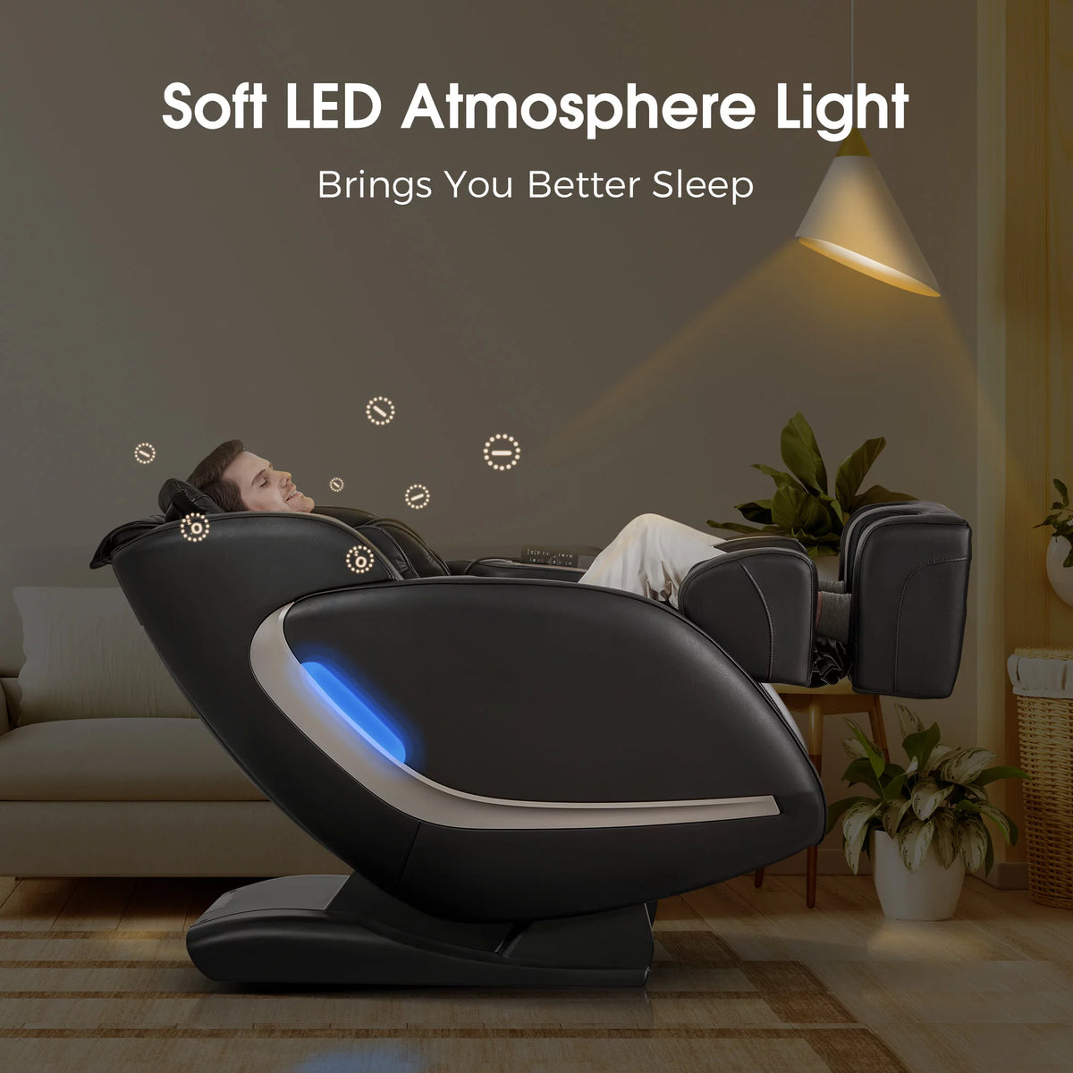 4D Full Body Massage Chair Zero Gravity Shiatsu Recliner with Heat Black X668