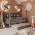 Twin House Bed with Trundle and Storage Shelve H174601