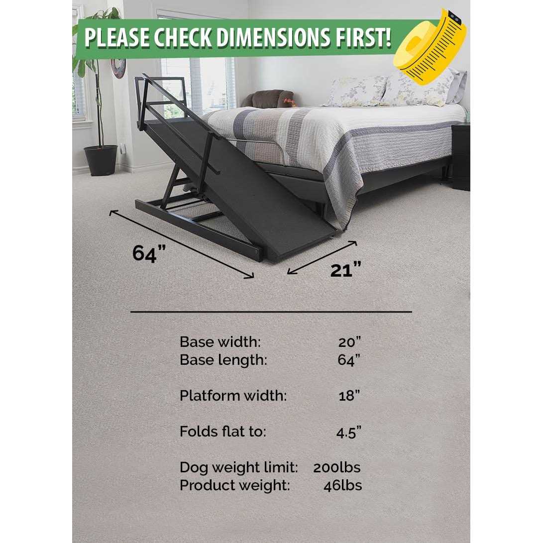 Large Adjustable Height Dog Bed Ramp B71972
