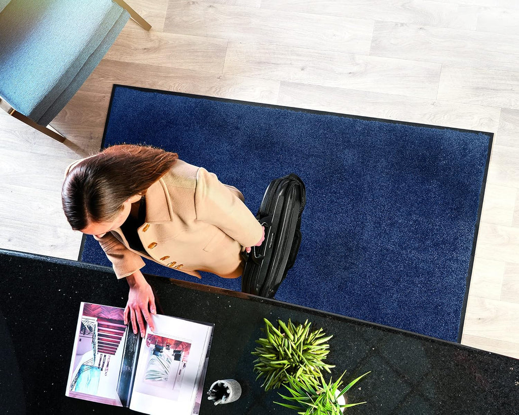 45 W x 95 L Navy Nylon Entrance Floor Mat with Rubber Backing G1045