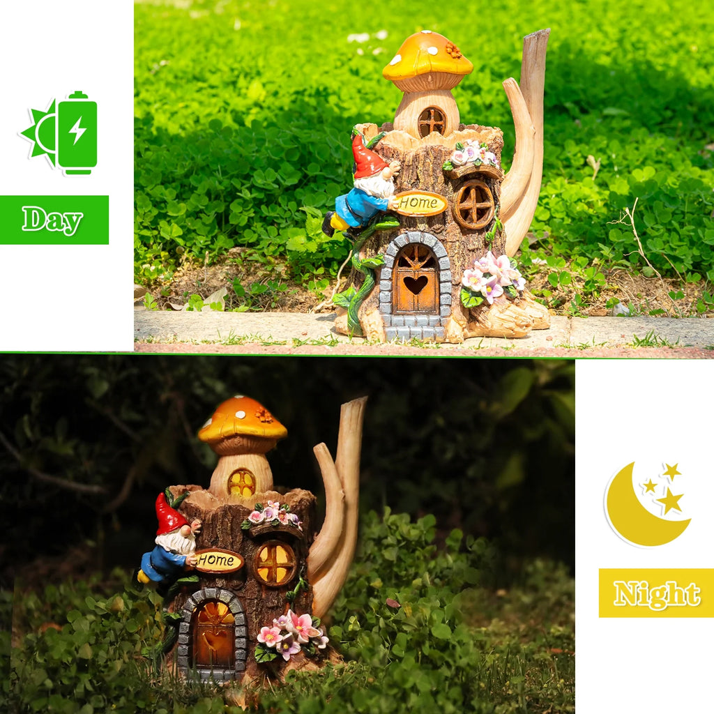 Garden Gnome Statue with LED Light G1299