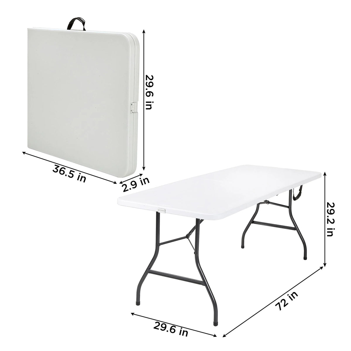 6 Foot Folding Table White Speckle K845994