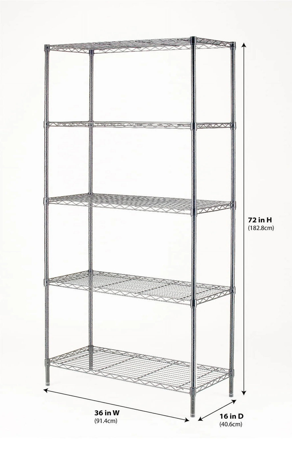Chrome Wire 5-Tier 1750lb Capacity P56659