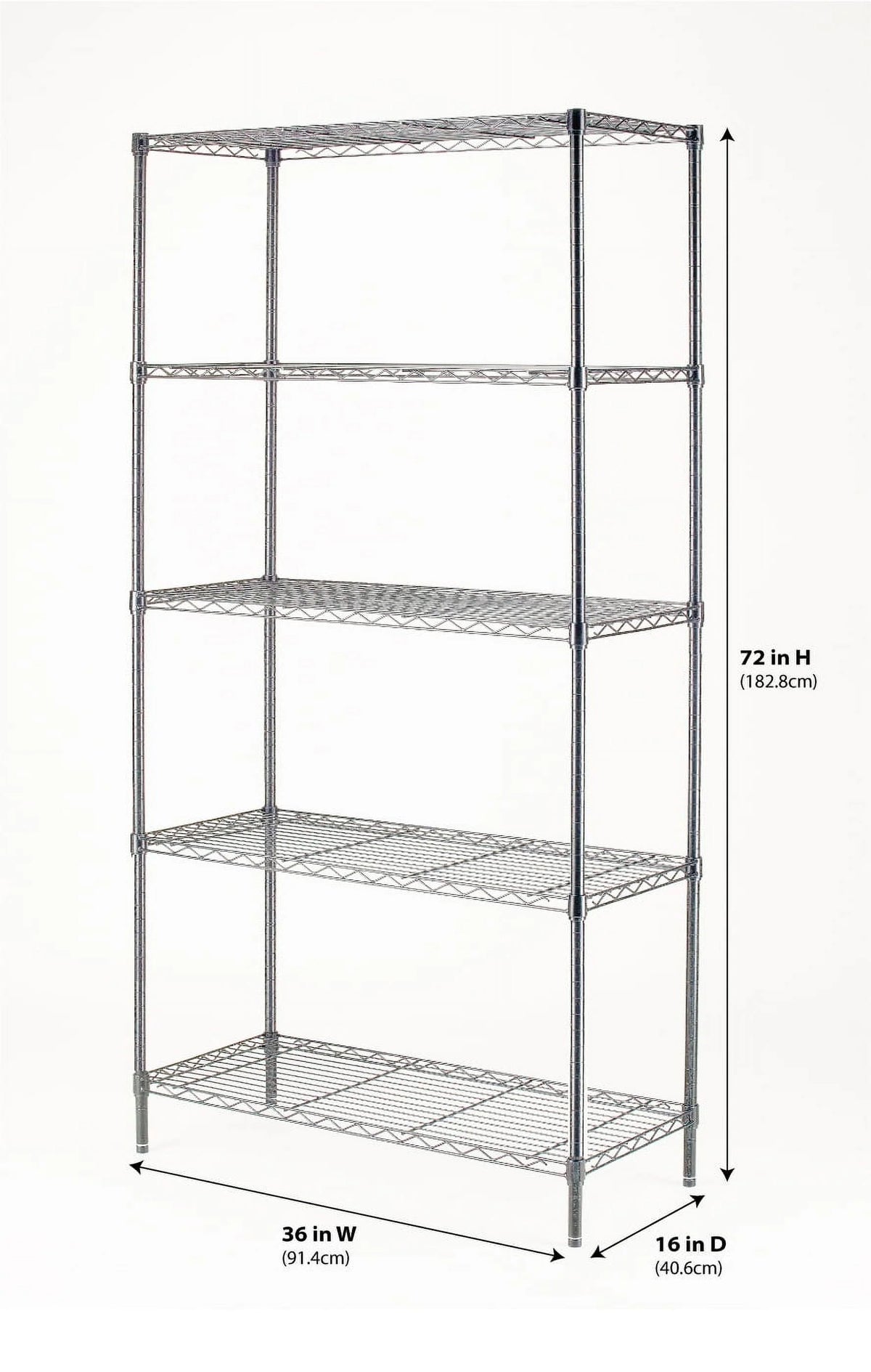 Chrome Wire 5-Tier 1750lb Capacity P56659