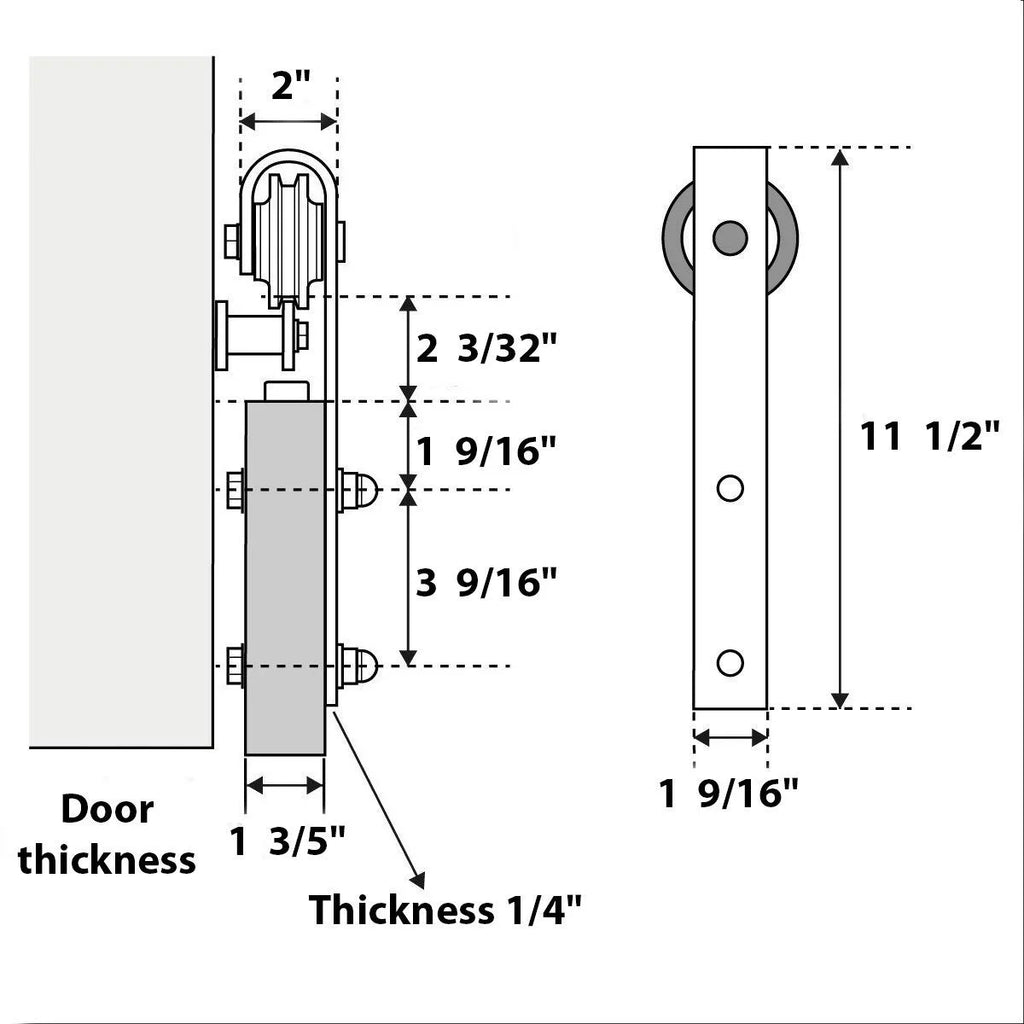 Double Barn Door 36 x 80 inches with Frosted Glass M5486
