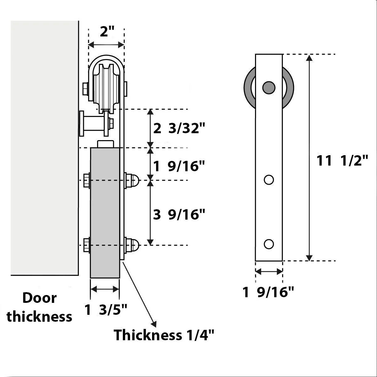 Double Barn Door 36 x 80 inches with Frosted Glass M5486