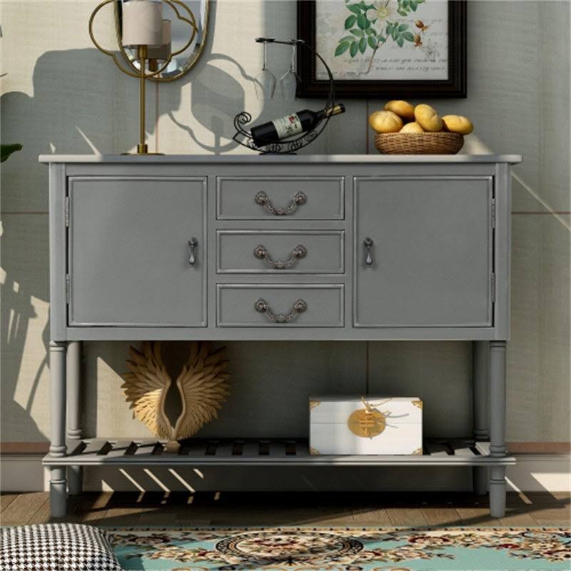 Blue Console Table with 3 Drawers H7319