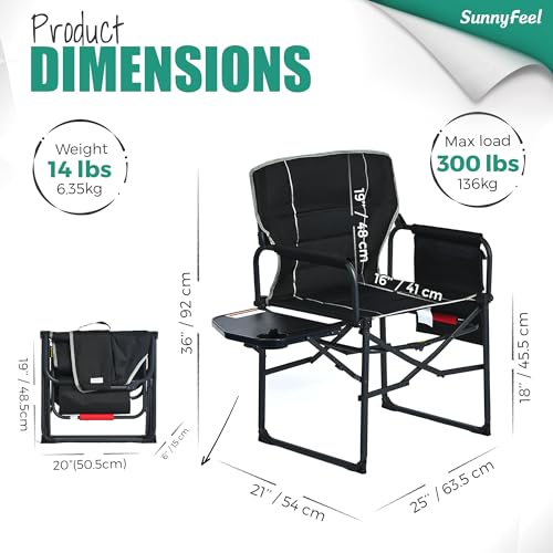 Oversized Portable Folding Camping Chair with Side Table A301