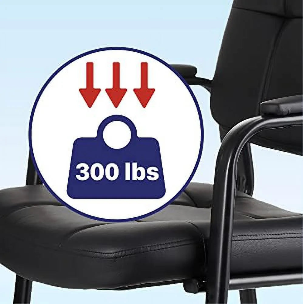 Black Bonded Leather Guest Chair 4 Pack N28879