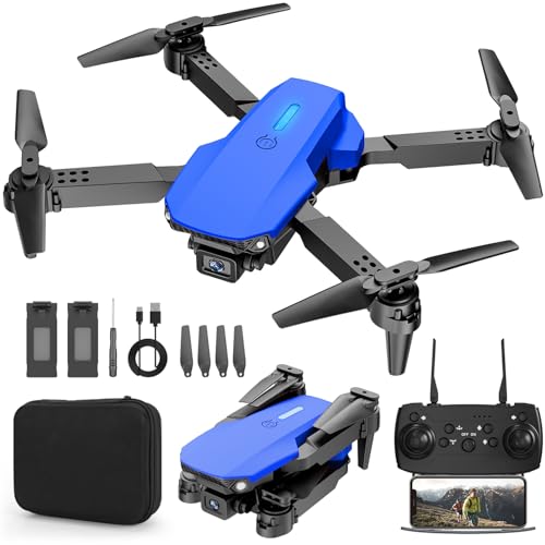 Foldable Mini Drone with 1080P Camera, 2 Batteries, Black F393