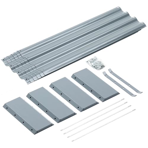 2 Pack 8×4×1ft Galvanized Metal Raised Garden Bed O294954