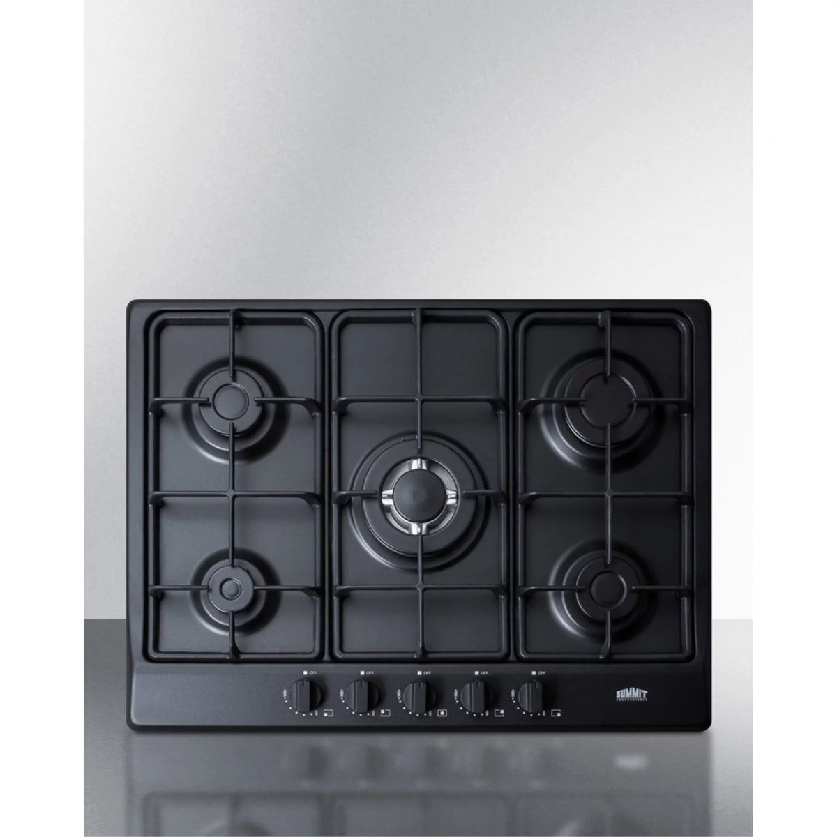 Black 5-Burner Gas Cooktop with Sealed Burners P92409