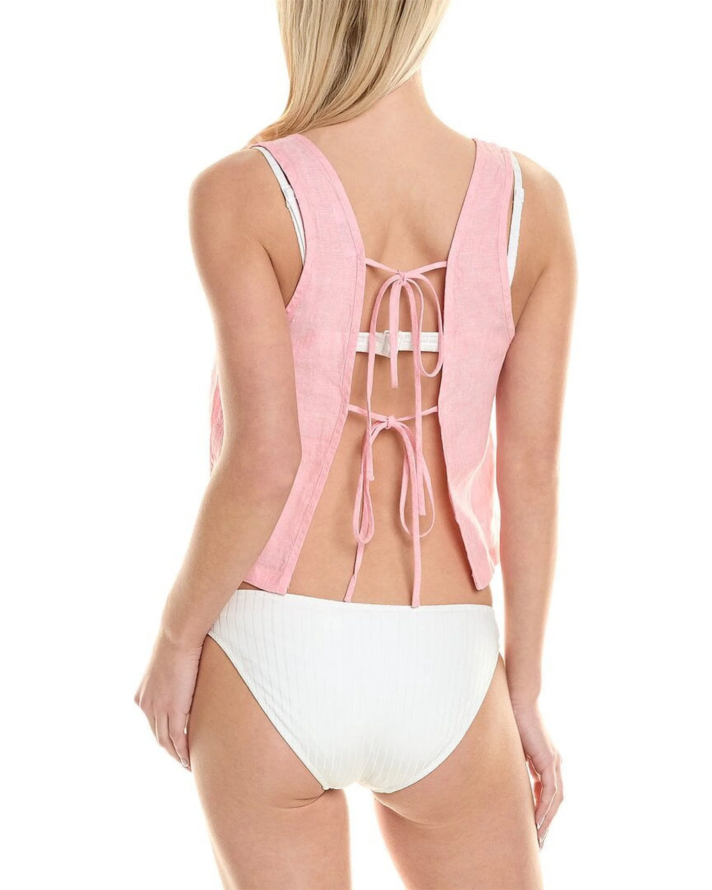 Pink Linen Tank A4471