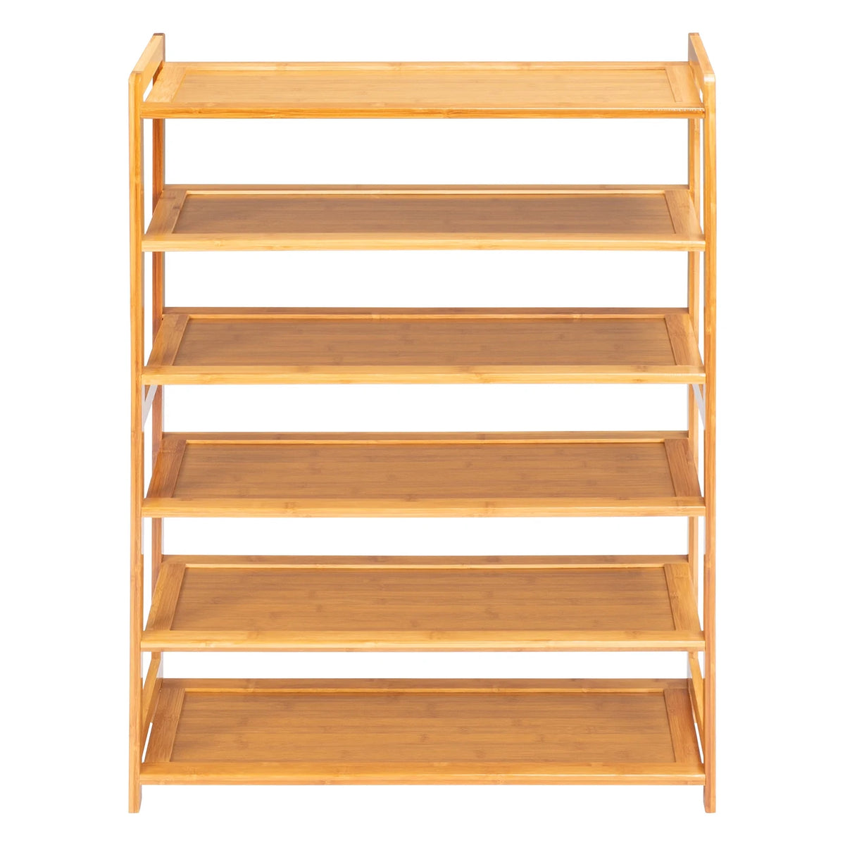 6 Tier Natural Wood Bamboo Shoe Rack L7365