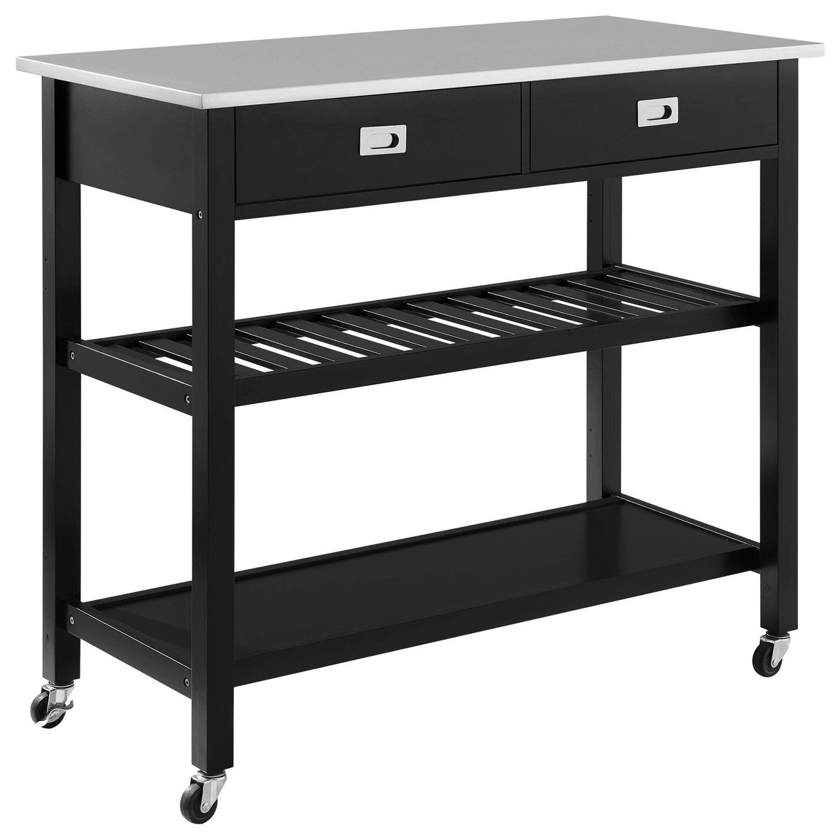Black Stainless Steel Top Kitchen Island Cart F110