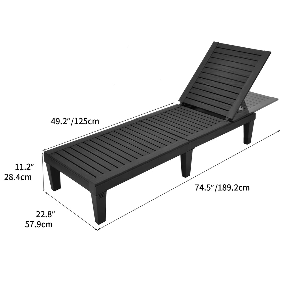 Black Adjustable Outdoor Lounge Chairs K2875