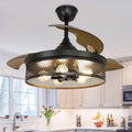 42" Invisible Ceiling Fan with Light and Remote O7582