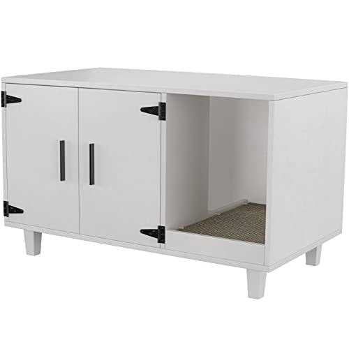 Cat Litter Box Enclosure with Scratch Pad V811