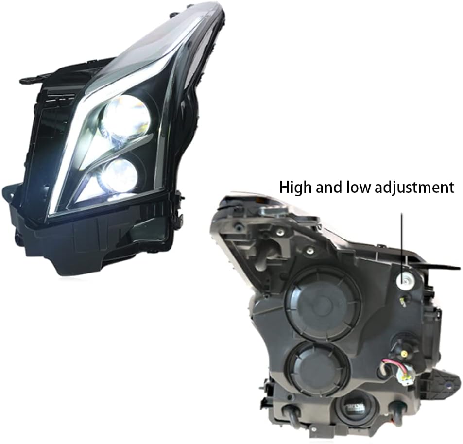 LED Headlights Assembly with Red Demon Eyes and Sequential Turn Signal Y6804