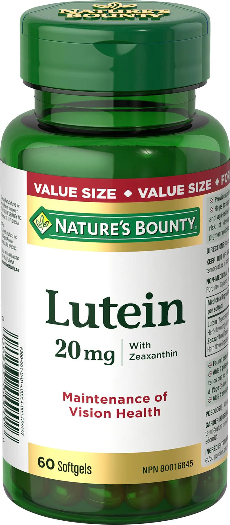 20 mg 60 Softgels Lutein Eye Health Supplements E51090