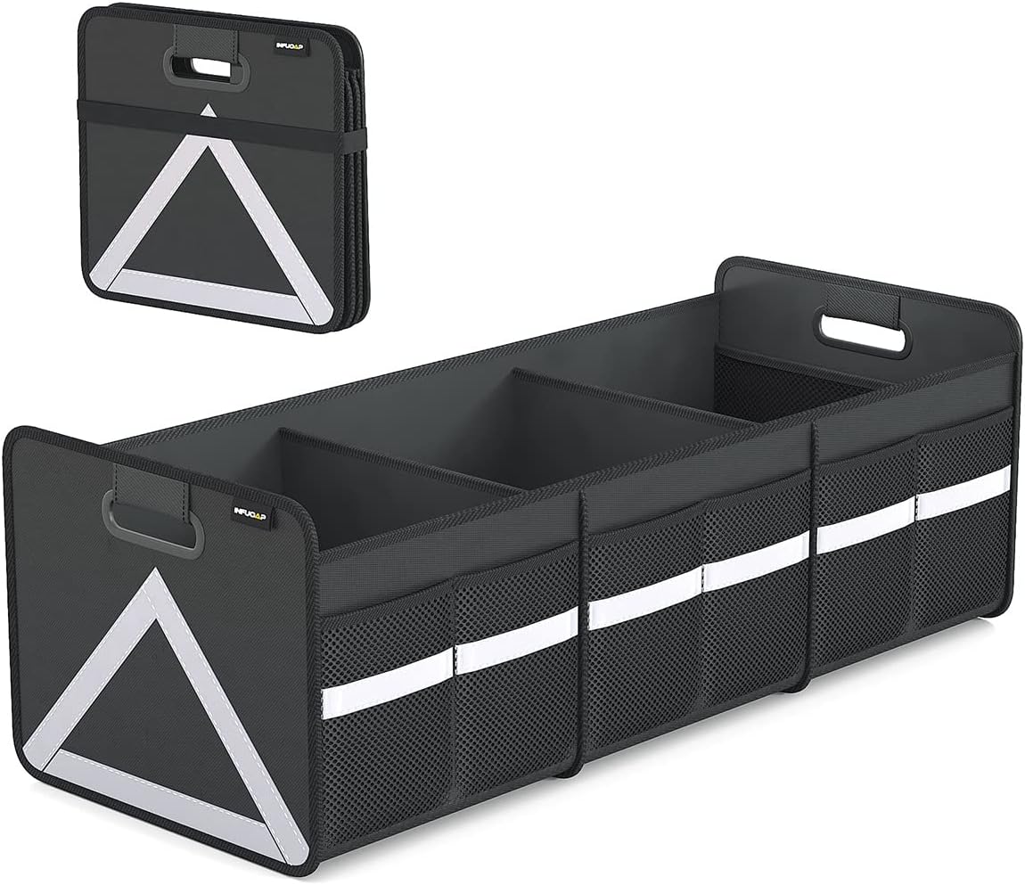 Foldable Trunk Organizer with Reflective Stripe, Pack of 2 T804894