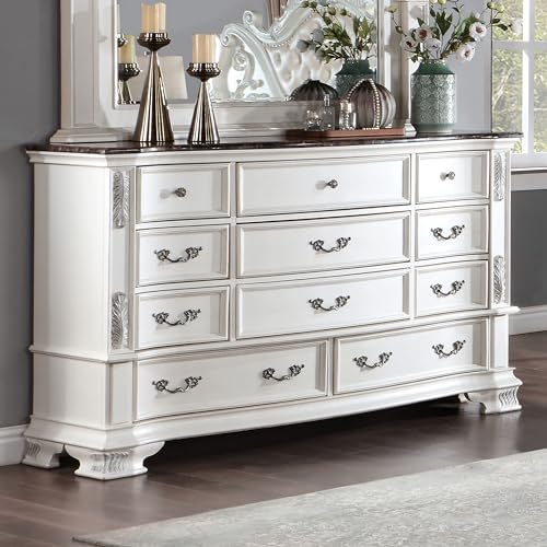 King-Size Wood 5-Piece Bedroom Set with Button-Tufted Headboard O276