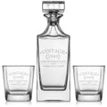 Whiskey Decanter Gift Set With 2 Old Fashioned Rocks Glasses U5651