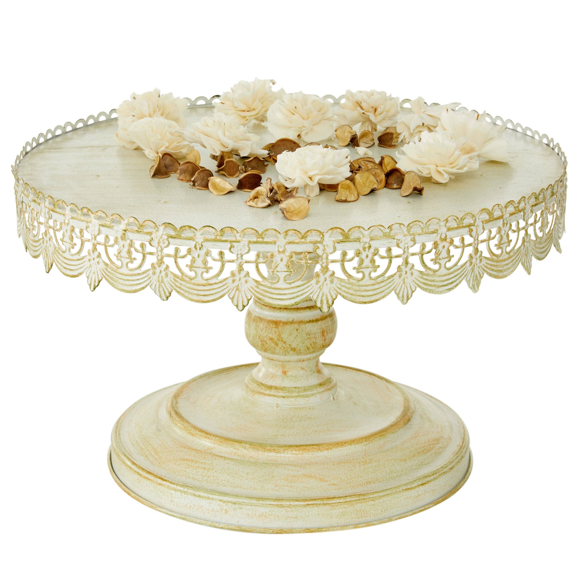 Brown White Metal Cake Stand A319