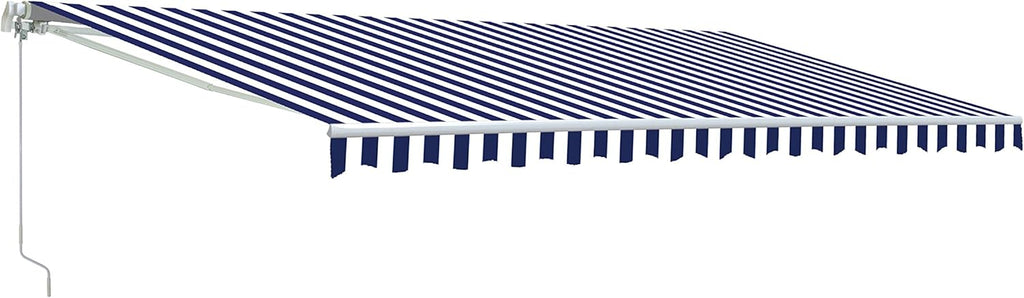Red/White Stripe Retractable Motorized Patio Awning, 20' x 10' B4426