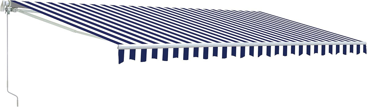 Red/White Stripe Retractable Motorized Patio Awning, 20' x 10' B4426