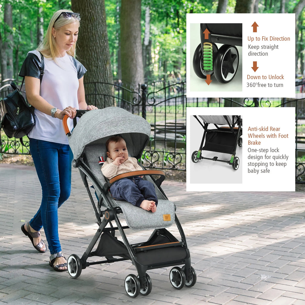 Lightweight Aluminium Baby Stroller with Net Y675