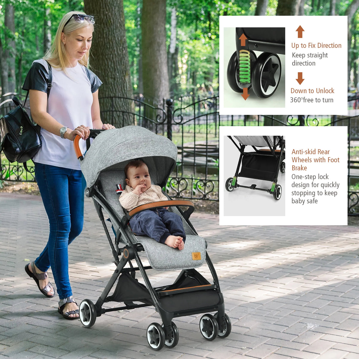 Lightweight Aluminium Baby Stroller with Net Y675