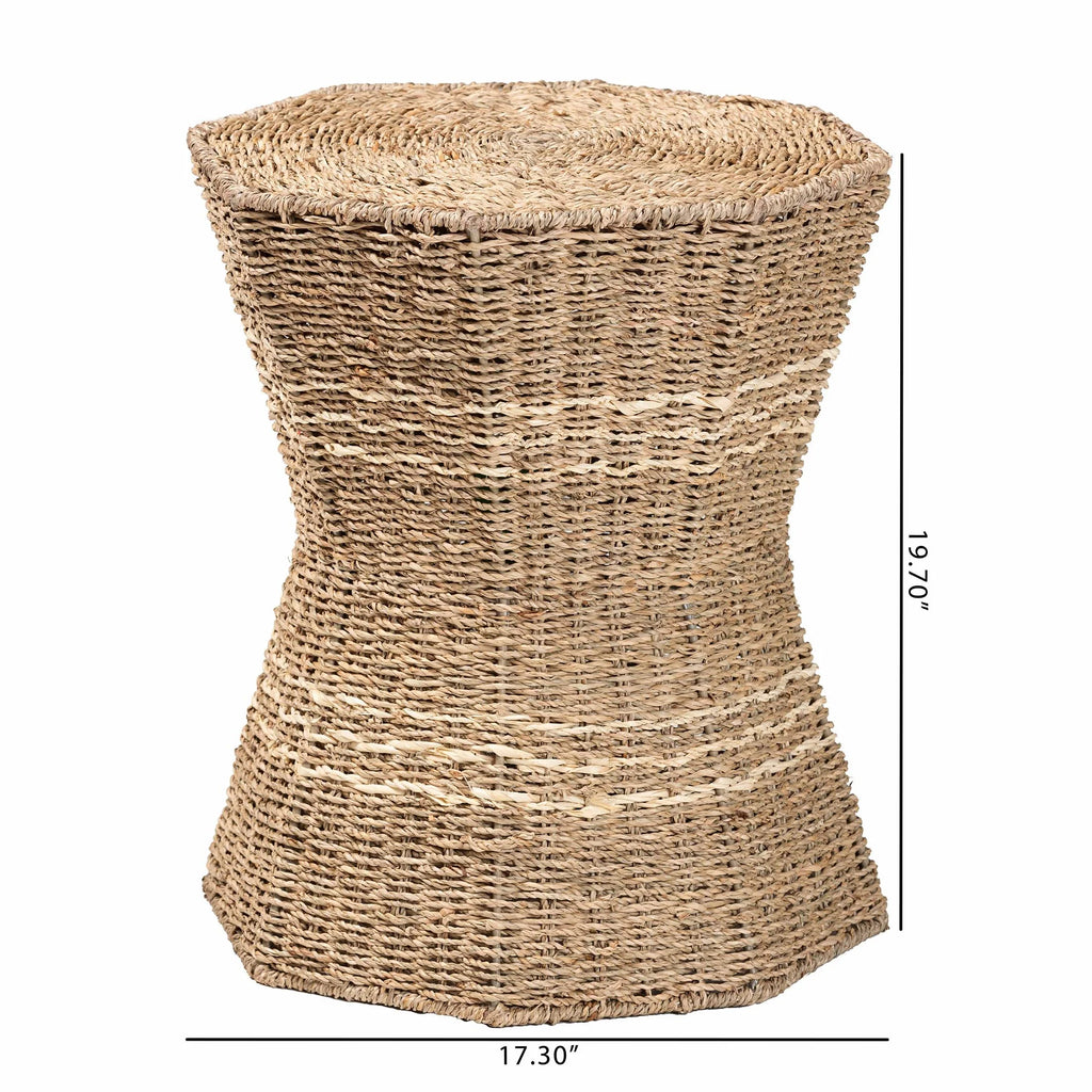 Natural Brown Seagrass End Table T8367
