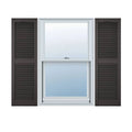 Custom Cathedral Top Center Mullion Open Louver Shutters with Shutter-Loks Per Pair J966