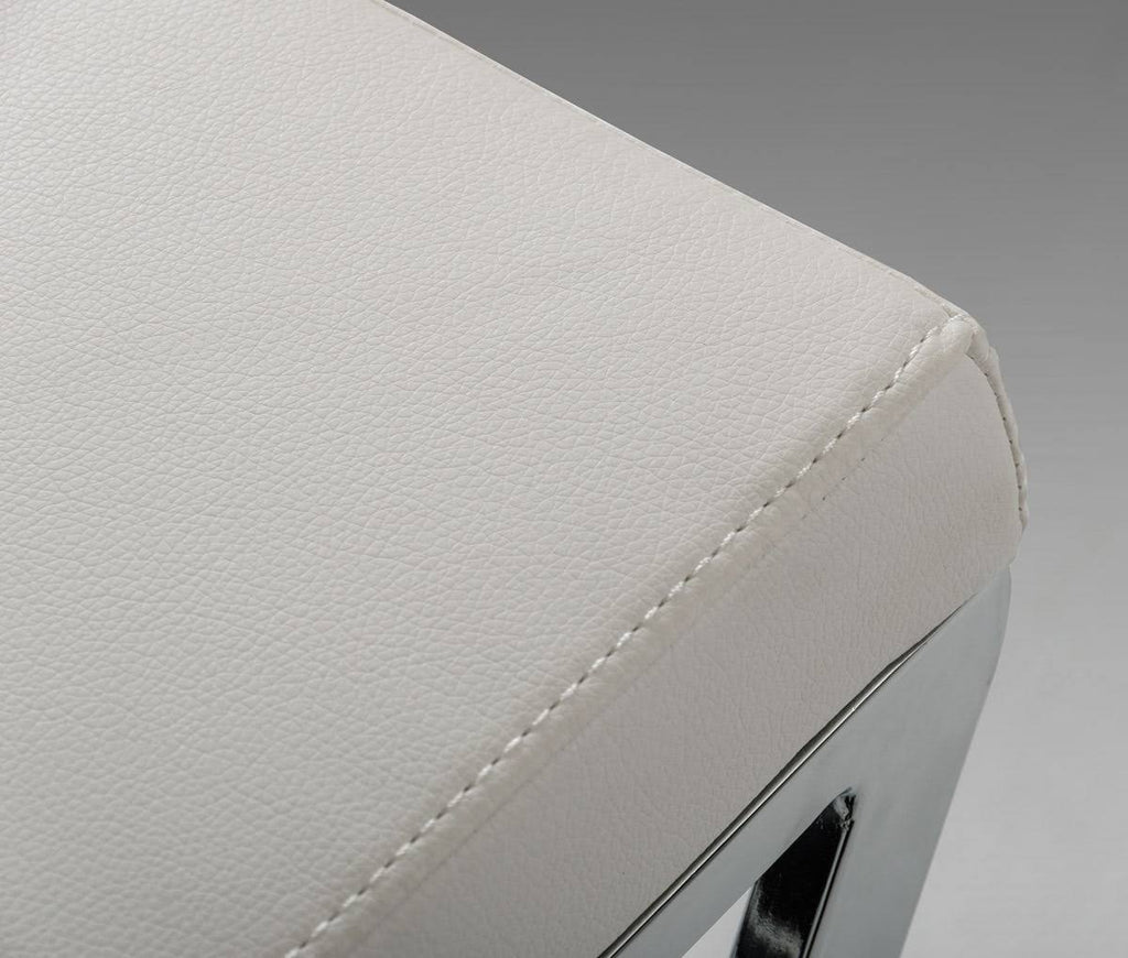 White Leatherette Bar Stool Set of 2 W658489