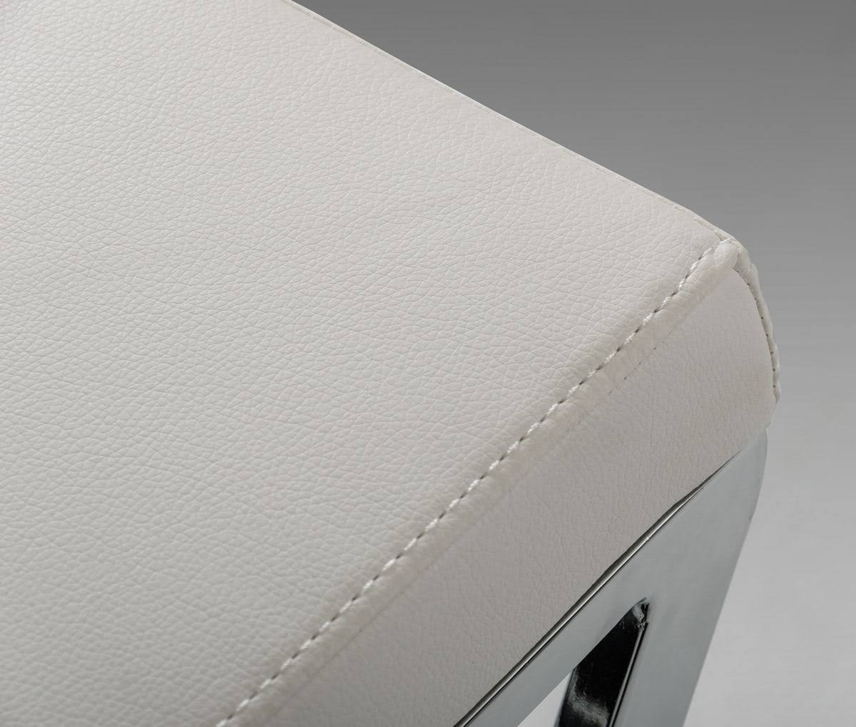 White Leatherette Bar Stool Set of 2 W658489