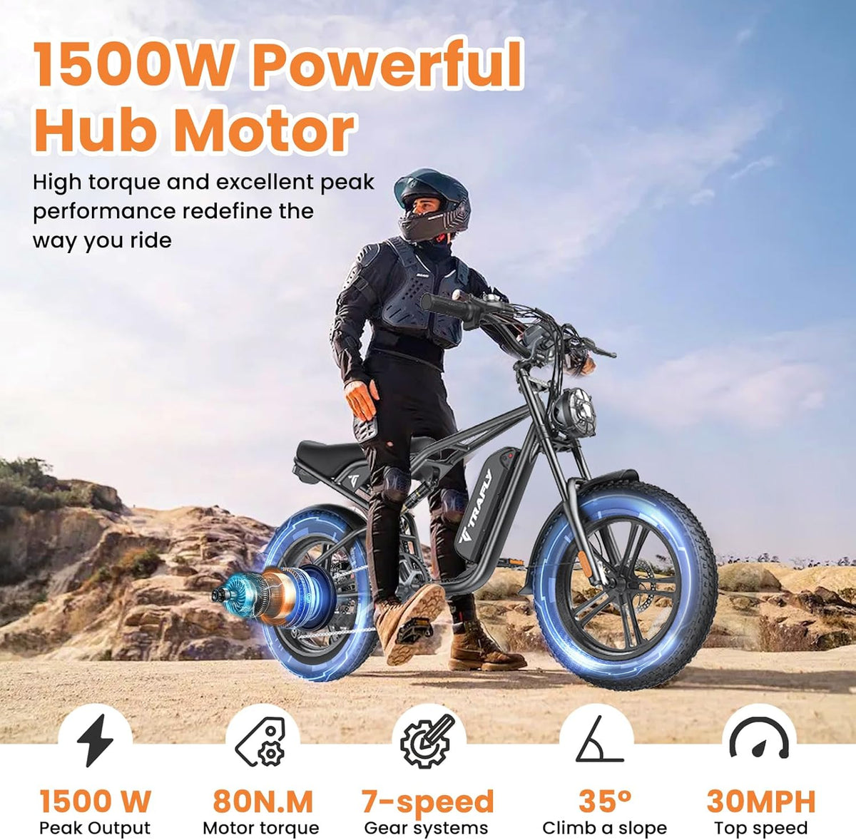 20" Fat Tire 48V 15.6AH Removable Battery Electric Bike O227041