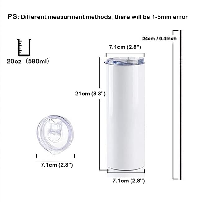 20 oz Stainless Steel Insulated Tumbler White (25PCS) V243