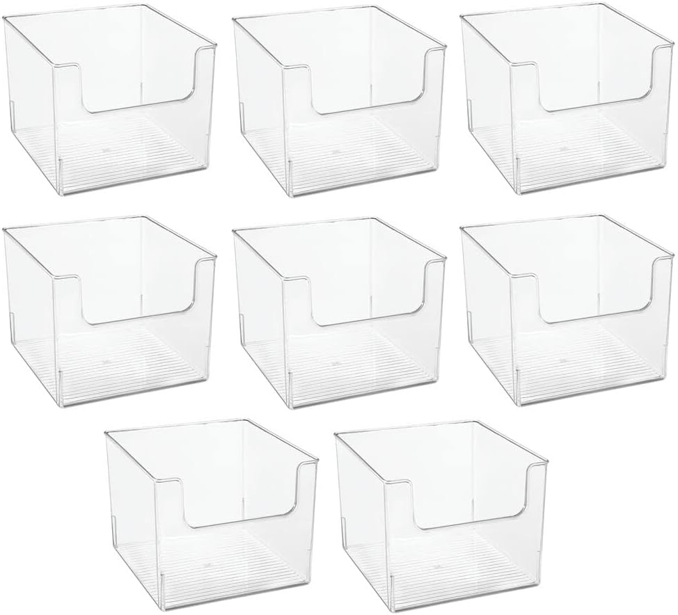 Clear Plastic Storage Organizer Bin 8 Pack U420480