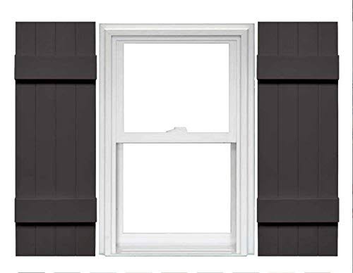 4 Board and Batten Vinyl Shutters 1 Pair 14 x 51 Tuxedo Gray S95183