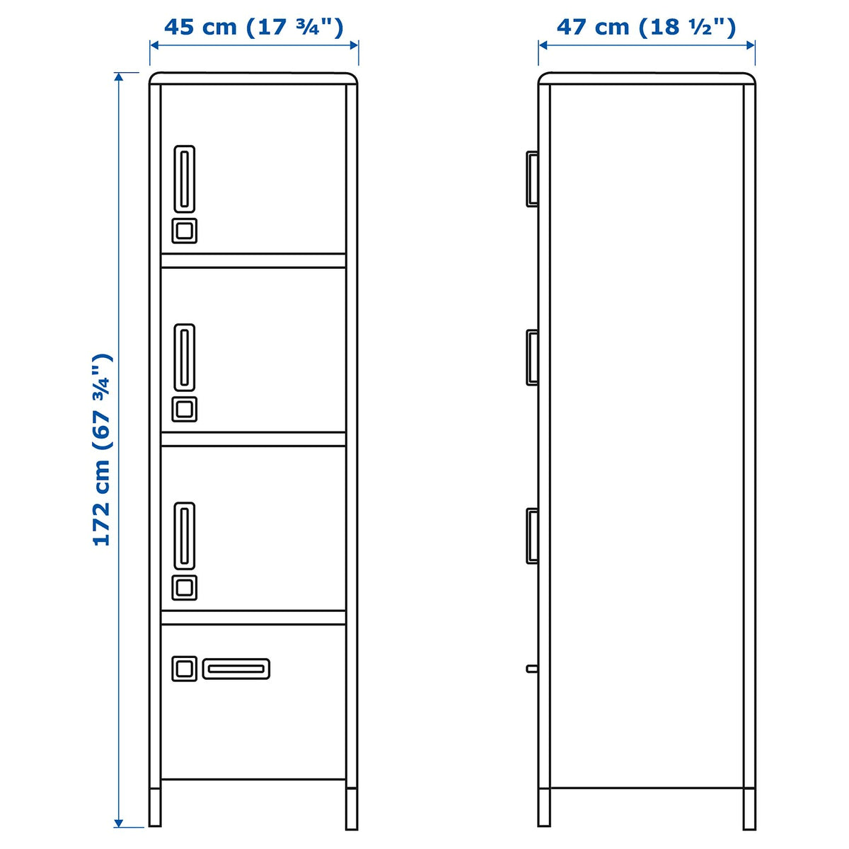 Beige High Cabinet with Drawer and Doors E160