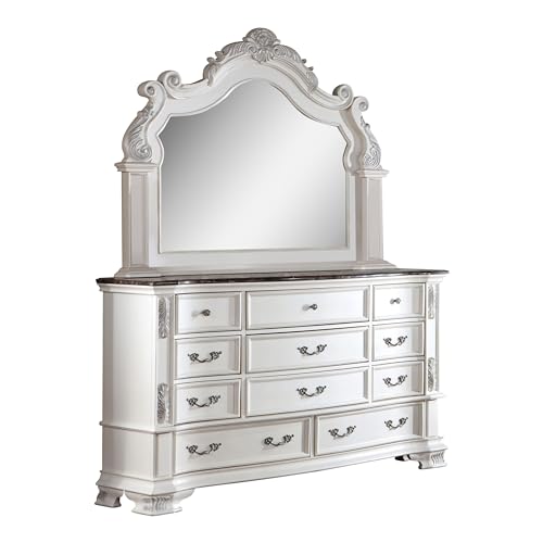 King-Size Wood 5-Piece Bedroom Set with Button-Tufted Headboard O276