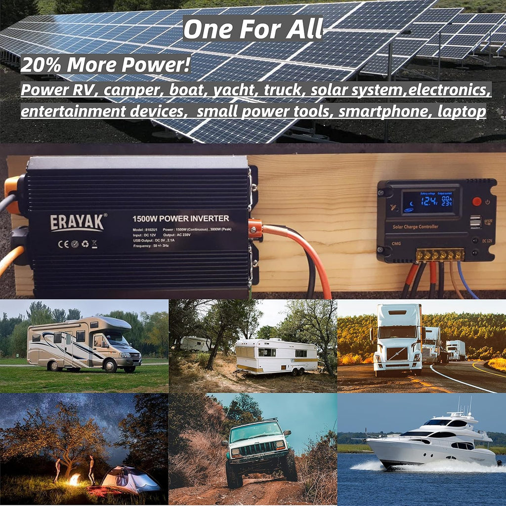 1500W Power Inverter 12v to 110v Modified Sine Wave E50620