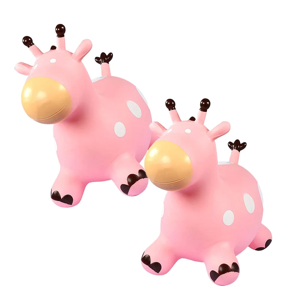 Inflatable Jumping Horse Toy with Air Pump (Pink) Z471