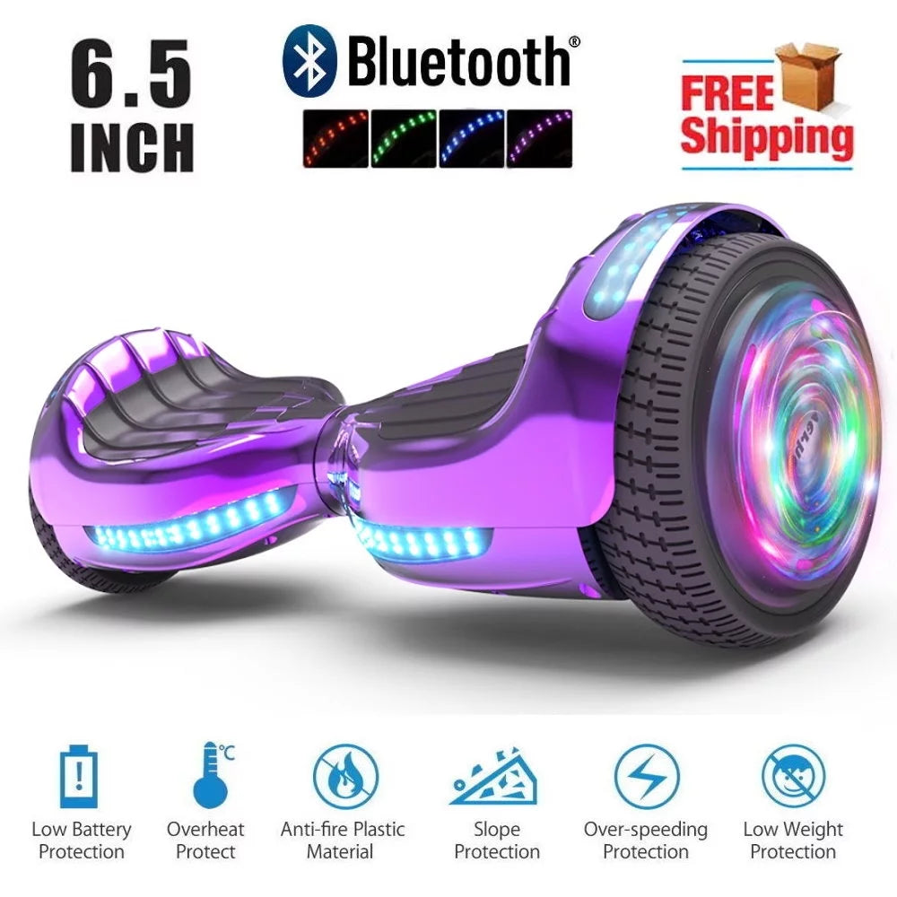 Chrome Purple Self Balancing Hoverboard with LED Light X86855