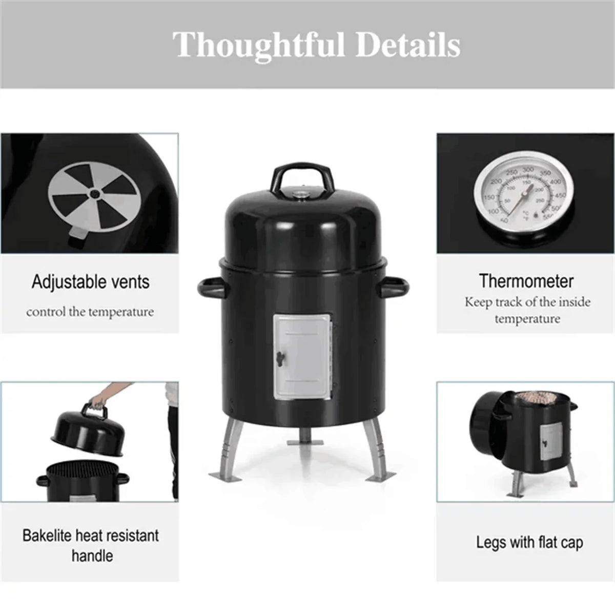 Portable Charcoal Grill & Smoker F342