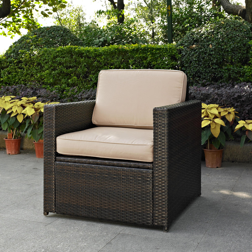 Brown Wicker Patio Arm Chair Z146