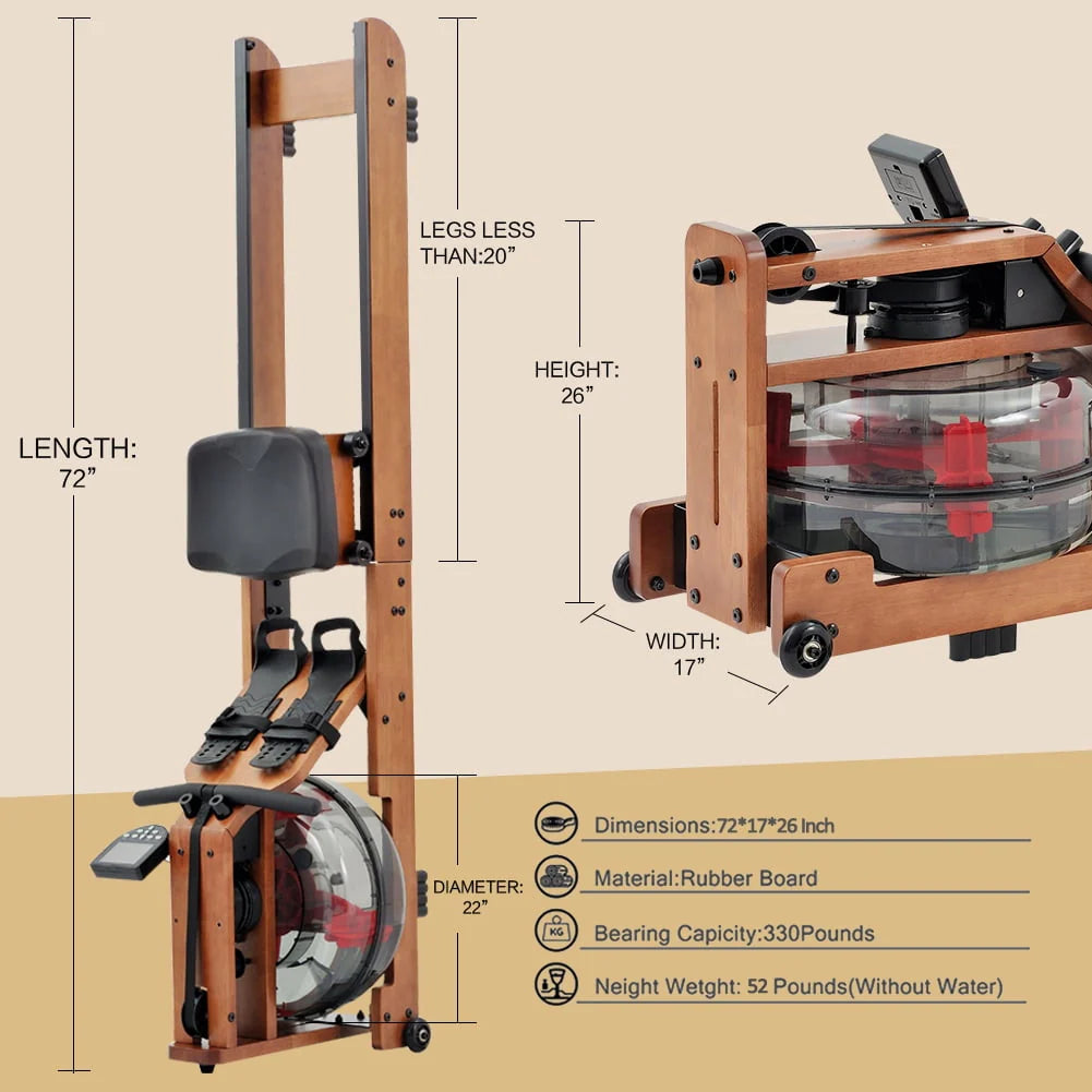 Water Rowing Machine with LCD Monitor Y703345