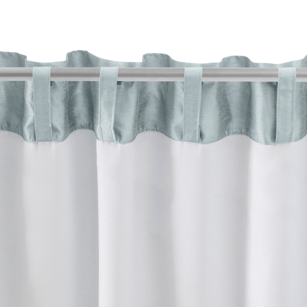 Blue 100x84" Faux-Silk Rod Pocket Curtain Pairs B2412
