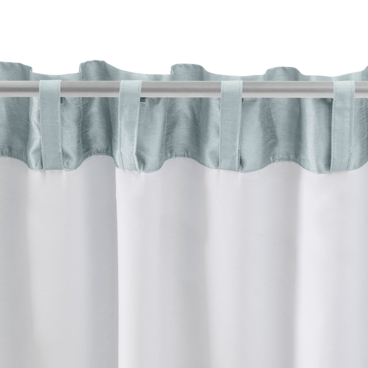 Blue 100x84" Faux-Silk Rod Pocket Curtain Pairs B2412